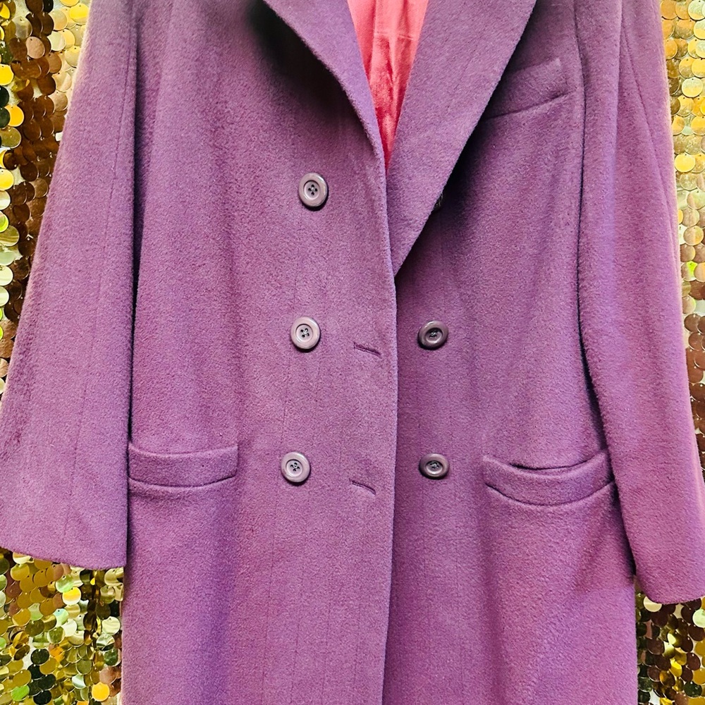 Chic Purple Double-Breasted Women's Trench Coat